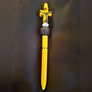 Cross Sunflower Design Orange Pen